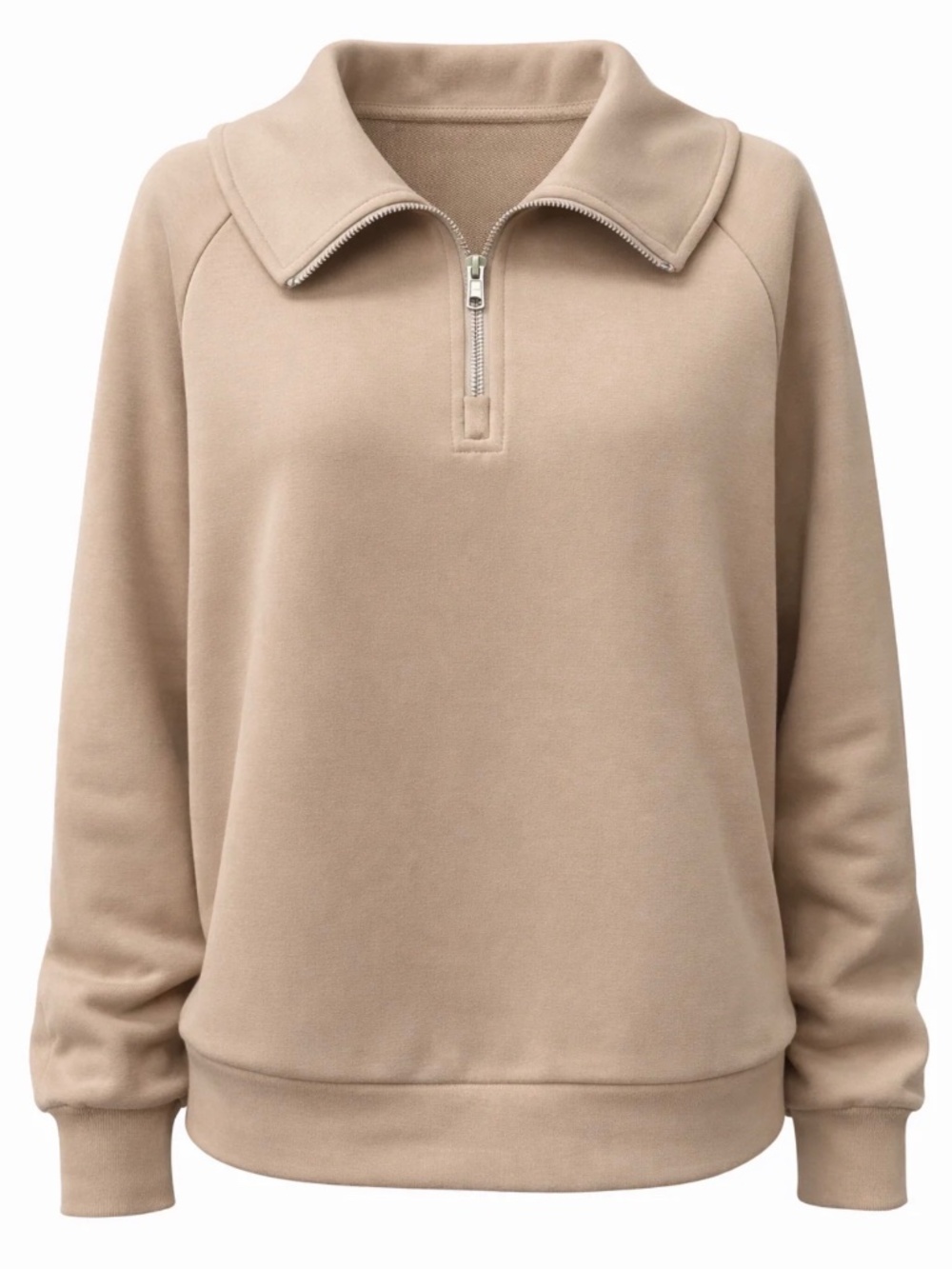 Mocha 3/4 Zip Sweater NWT Large